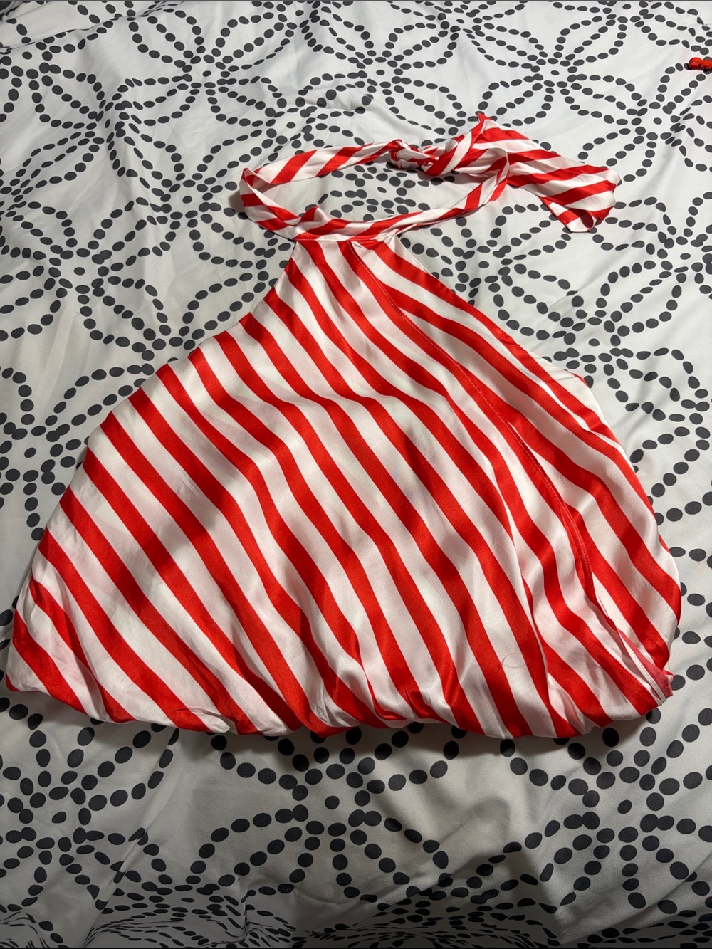 Women’s Red and White Striped Halter One-Piece